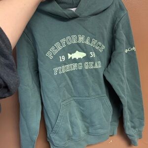 Columbia Teal Green Performance Fishing Gear Hoodie
